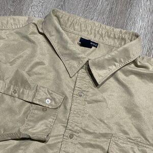 Knightsbridge Button down Shirt Size 4XL Tan Polyester